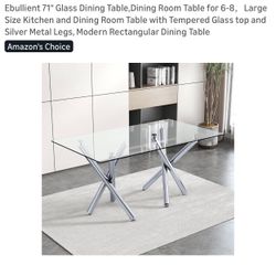 6 Person Glass Dining Table