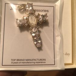 Sterling Silver Cross CZ Pendant 