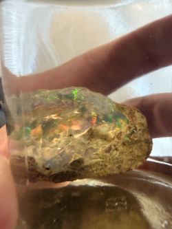 Large Ethiopian Opal With Container Jar Beautiful Stone 