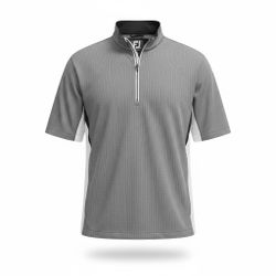FootJoy HydroLite Golf Rain Shirt Mens Large Gray Black Half Zip Short Sleeve