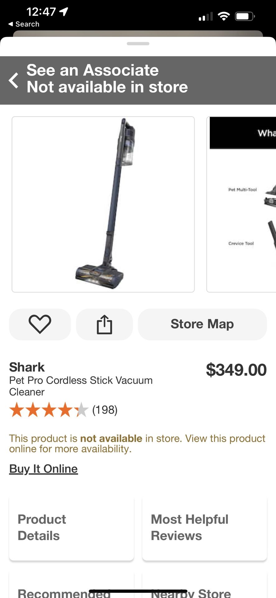 Shark Cordless Pet pro Vacuum 