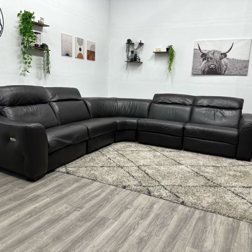 Natuzzi Leather Recliner Sectional Couch - Free Delivery
