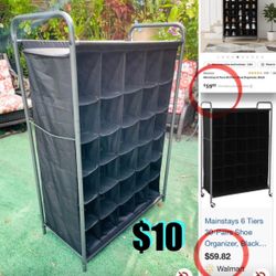 $10 Large Shoe rack 👞 👟 👠 measures 44”by 30”by 14” in good condition