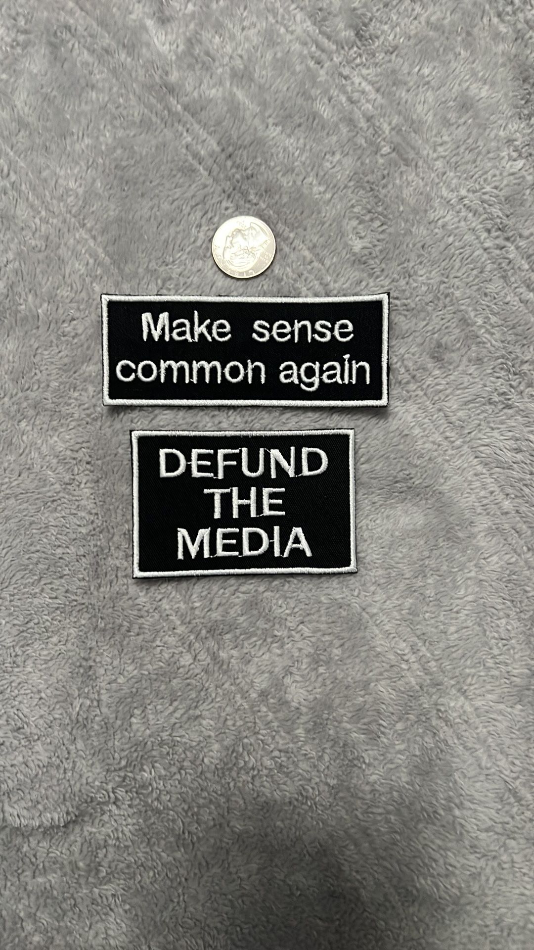 Defund the Media, Make Sense Common Again iron on patches