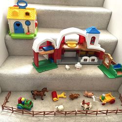 Vintage Farm With Animals, Accessories, House With Figurines ($40 For All)