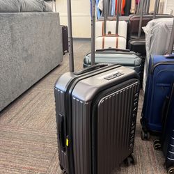 Delsey Paris 22" Front Lid Carry-On Hardside Spinner Luggage, Gray, New 