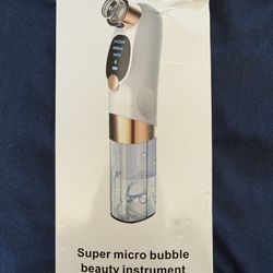 Super Micro Bubble Facial Cleaner Pore Vacuum Blackhead Remover w/ 6 Heads – New Open Box