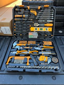 DEKOPRO 228 Piece Socket Wrench Auto Repair Tool Combination Package Mixed Tool Set Hand Tool Kit with Plastic Toolbox Storage Case