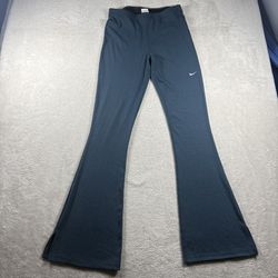 Nike Chill Knit Mini Rib Flared Leggings Women’s Size Medium Green Turquoise#