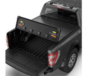 Lanotech Hard 4 Fold Truck Bed Tonneau Cover For 2019-2026 Chevrolet Silverado GMC Sierra 5.8 Ft ?69.6in? Truck Bed Cover With LED Light