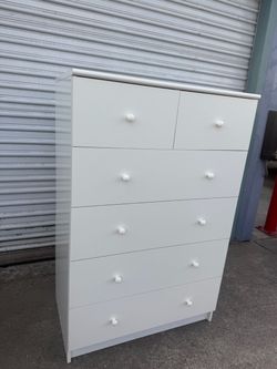 White Tall Boy Chest of Drawers