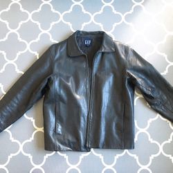 Mens Leather GAP Bomber Jacket 