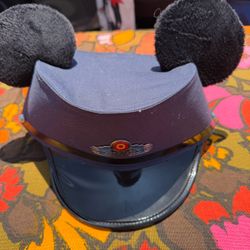 Disney Parks Red Car Trolley Conductor Mickey Mouse Ear Hat