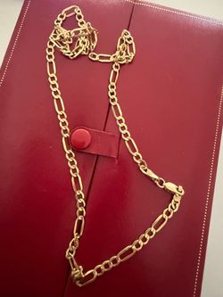 14K FIGARO CHAIN 20 INCHES LONG