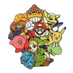 Super Smash Bros Brothers N64 Nintendo SNES Lapel Pin