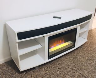 Bell'O Enterprise Classic Electric Fireplace🔥/Dolby Digital Bluetooth/Soundbar Speaker Tv Stand