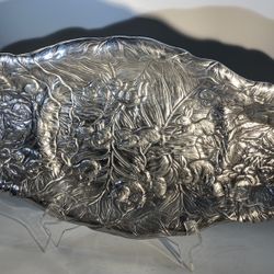 Arthur Court 1990 Bunny Rabbit Serving Tray Signed Aluminum Platter