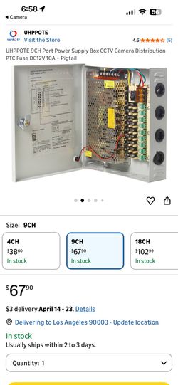 UHPPOTE 9CH Port Power Supply Box CCTV Camera Distribution Box PTC Fuse DC12V 10A. Brand new in box. Comes complete with locking key, extra fuses, and