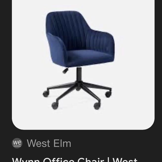 Wynn Office Chair - Blue Velvet Color. 