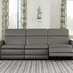 Texline Leather Power Reclining Sofa 