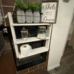 wooden shelves 