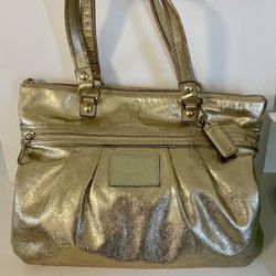 Gold Coach Poppy Tote