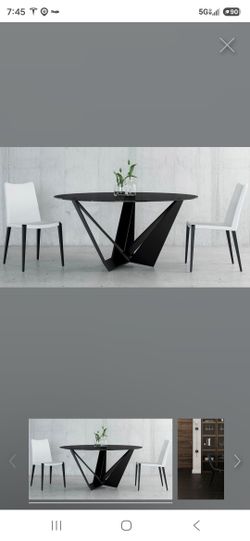 59" Smoked Glass Modern Round Table