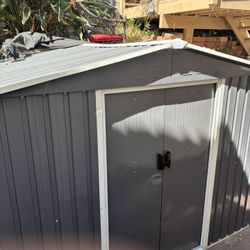 Grey And White 8x10 Aluminum Shed 