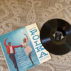 Vintage 'Let's Polka' Vinyl LP with Sleeve - Blue & White Cover
