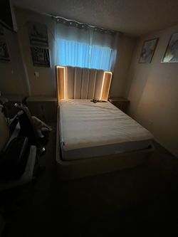 Bed Frame with LED Headboard
