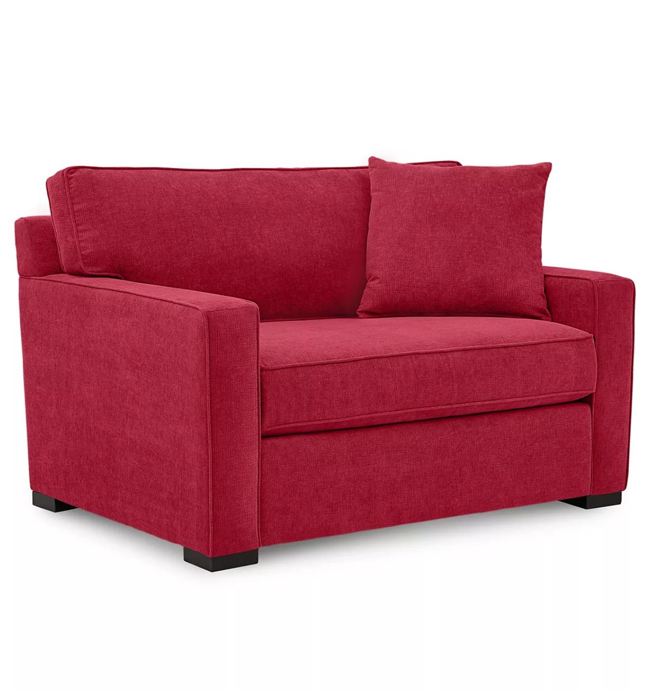 Red Fabric Chair Converts to Twin Bed 