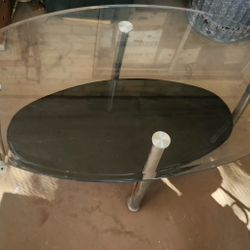 Oval Glass Table 