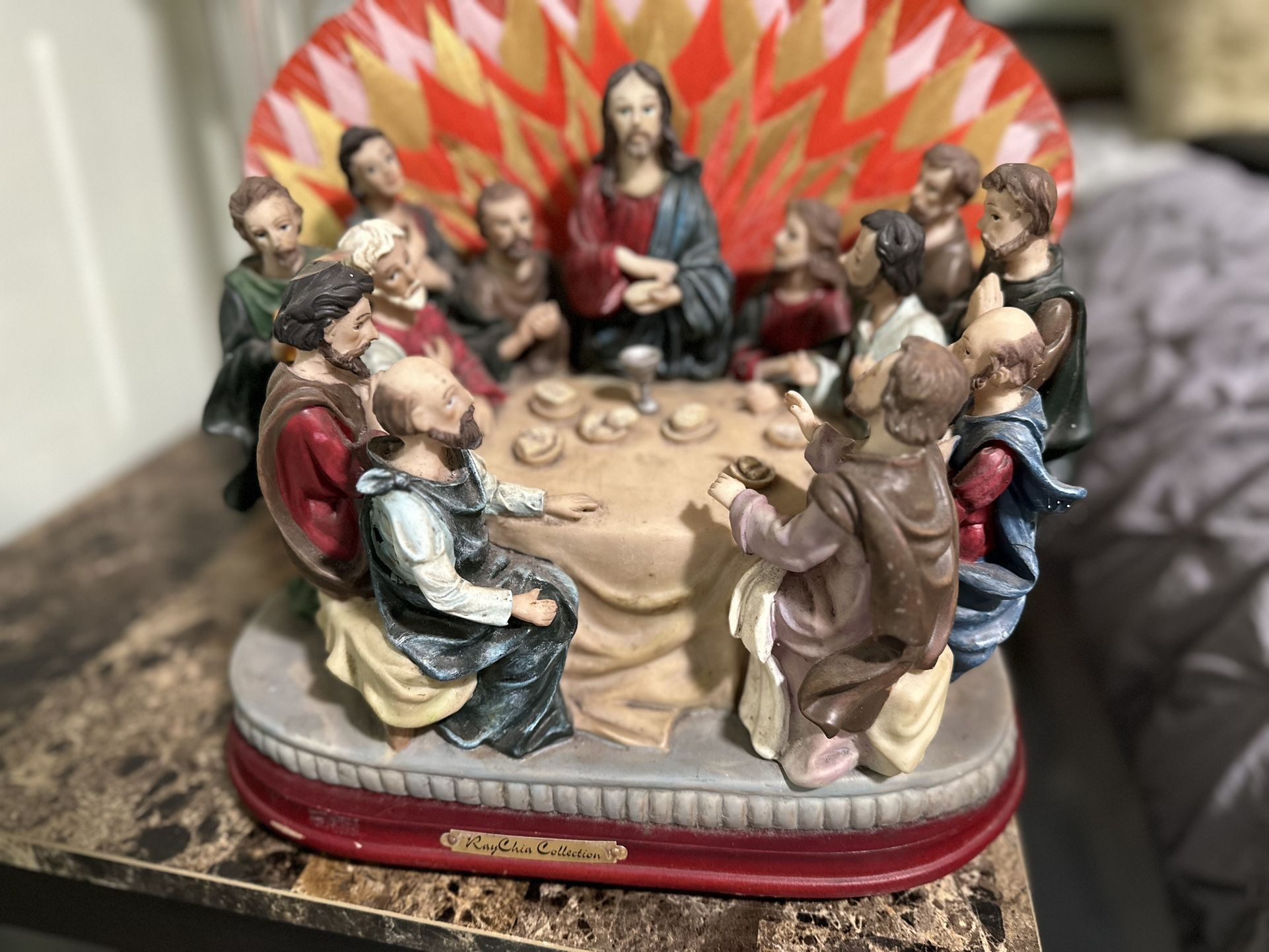 Rare Vintage Ray Chia Collection Fiber Optic Jesus Last Supper