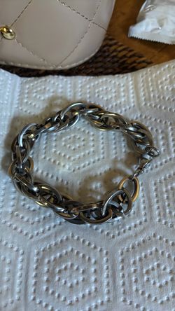 Silver and Gold Two-Tone Chain Bracelet