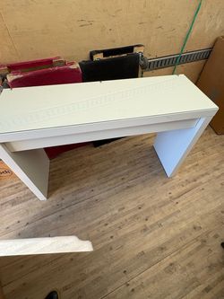 White Desk with Glass Top