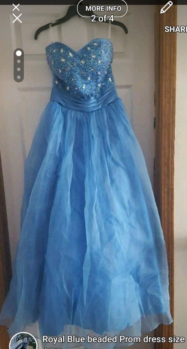 Royal BLUE sequined PROM Dress Size 6