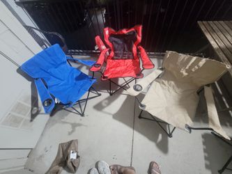 3 Foldable camping chairs.
