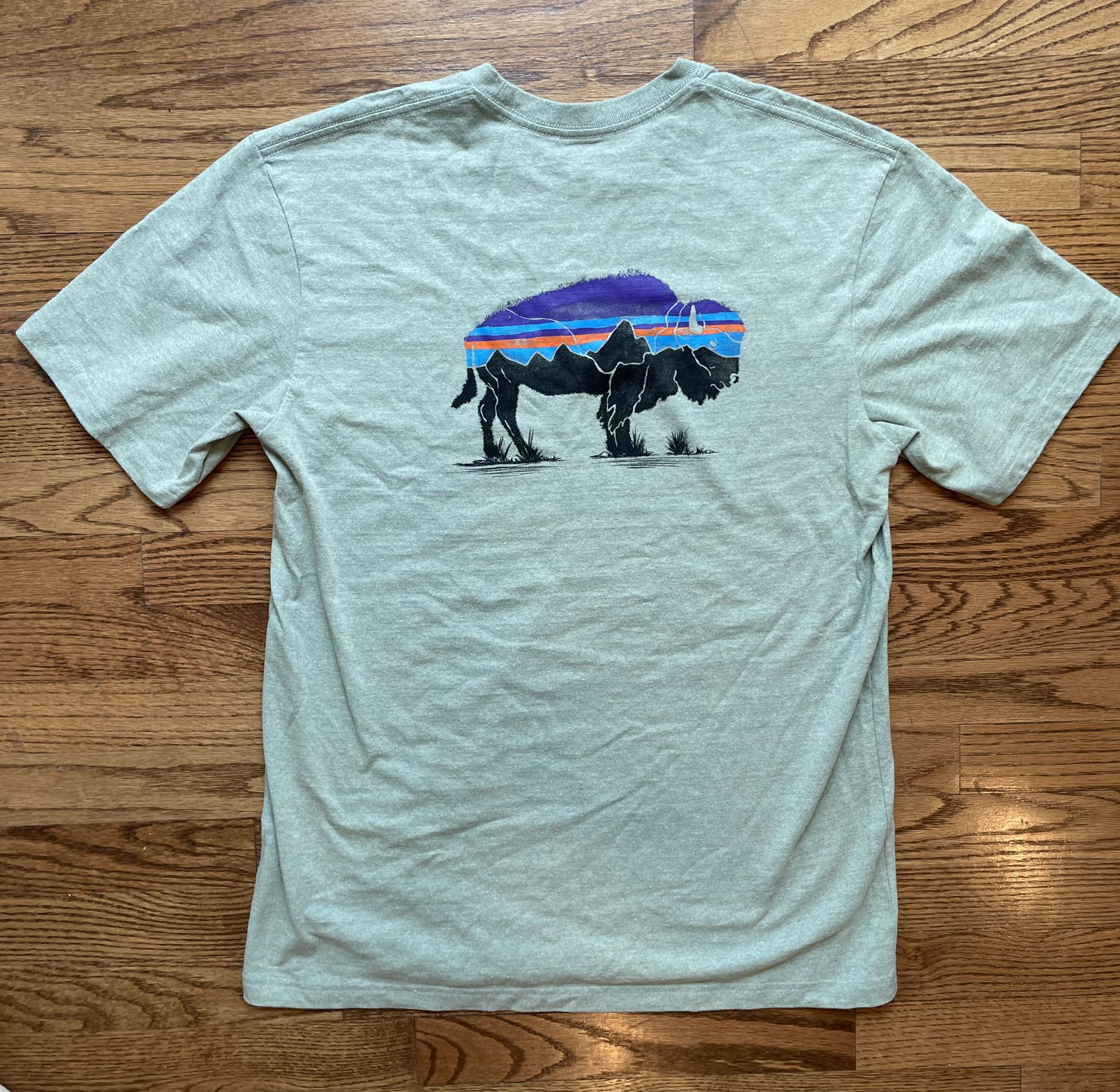 Patagonia Mens Responsibili-tee Green Short Sleeve Recycled Material Shirt Sz M. Condition is pre owned and is overall in very solid and respectable s