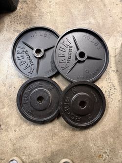 Kabuki 45lbs plates, Rogue 25lbs plates