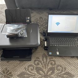 Lenovo Ideapad 14” Laptop And HP Printer