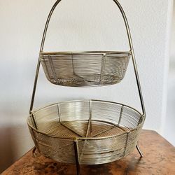 Two Tiered Metal Fruit Basket Great Quality