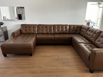 Brown Italian Leather Couch