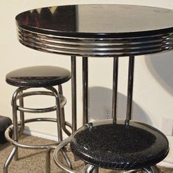 Retro Diner Bistro Table & Chairs Set