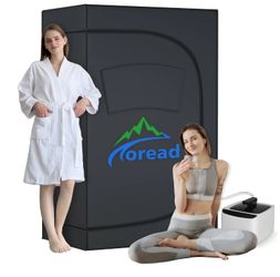 Person Sauna for Home, Extra Large Portable Steam Sauna Box for Relaxation with 4.1L Steamer Remote Control，600D Insulated Oxford Fabric（71" x 47.5" x