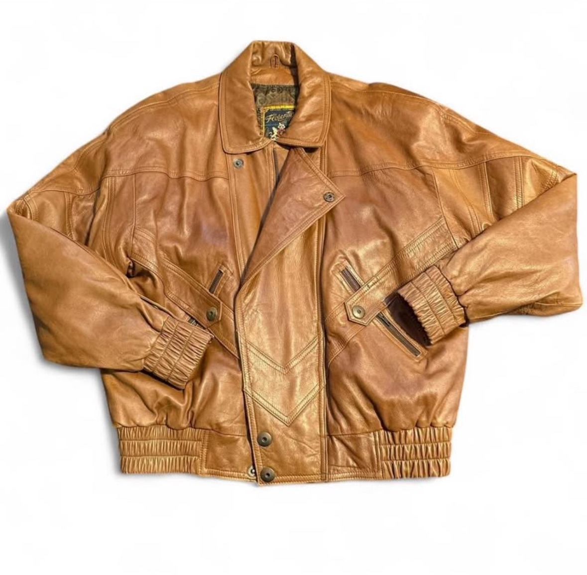 Vintage Italian Leather Men’s Bomber Jacket