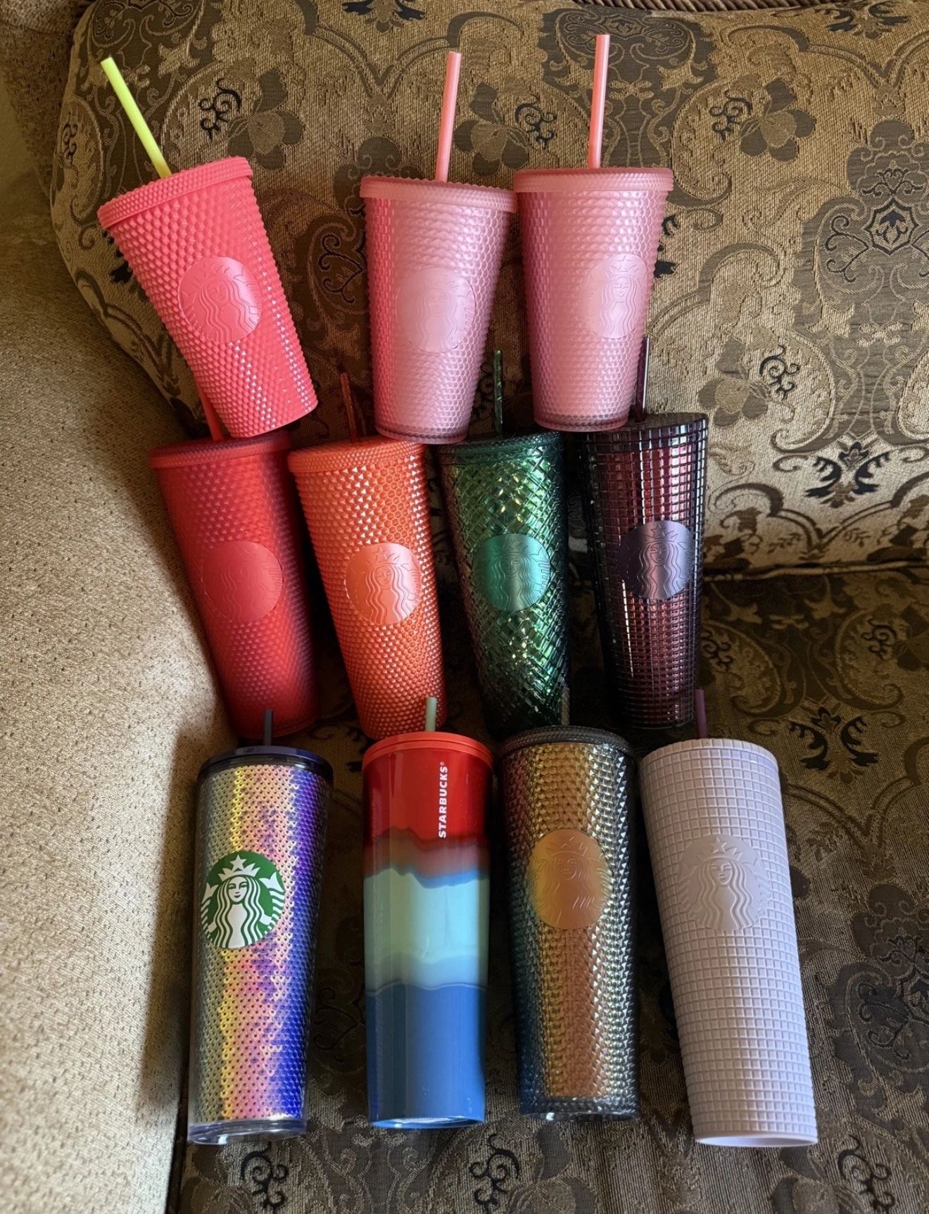 Starbucks Cups Tumbler Collection Bundle Lot Of 11. With Straws