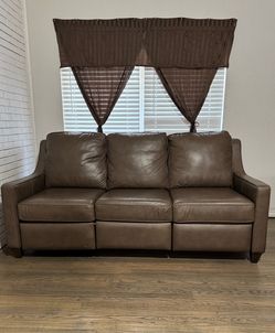 Genuine Leather Reclining Sofa – Excellent Condition
