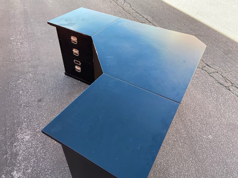 Black Pottery Barn Bedford Corner Desk