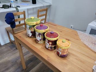Ceramic kitchen Canisters, Chef Container Set Decor
