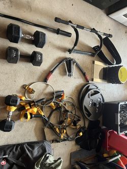 Bunch of gym equipment 